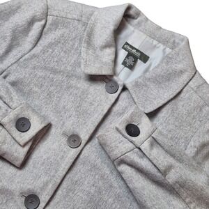 Eddie Bauer Womens 16 Tall Wool Blend Button Front Jacket Gray